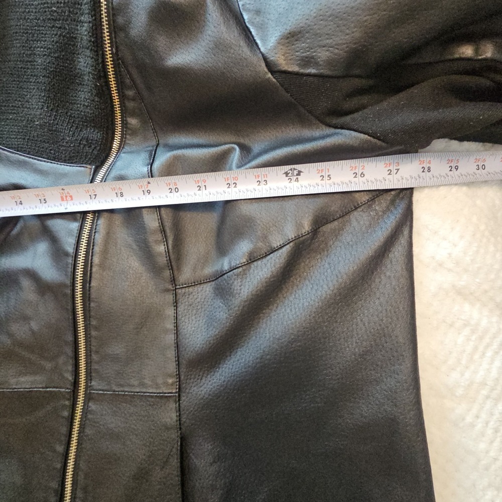 IMAN Moto Style Black Leather Jacket, Gold Accents, Pockets, XL-XXL Gothcore - Picture 10 of 12